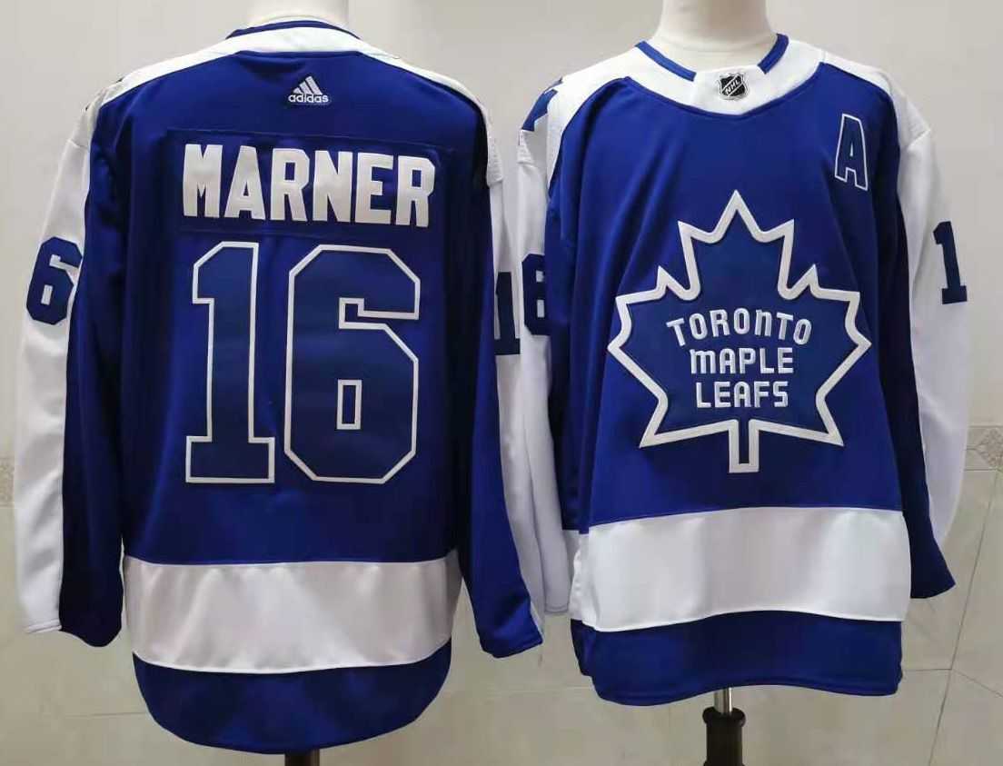 Men Toronto Maple Leafs 16 Marner Throwback Authentic Stitched 2020 Adidias NHL Jersey